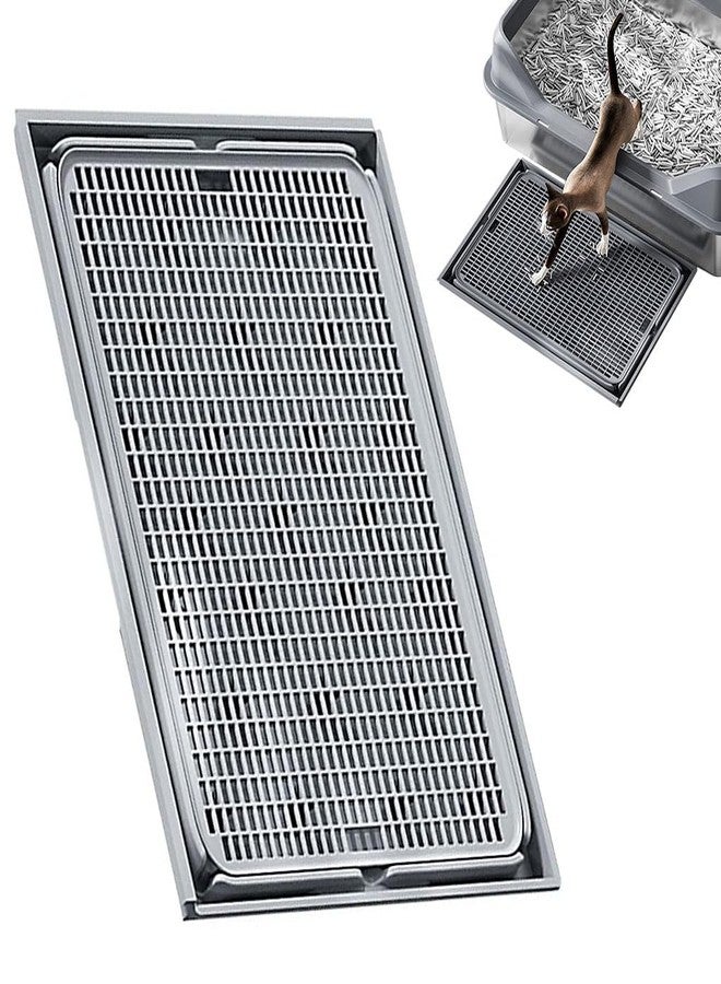 Qpets® Cat Litter Tray,Layer Detachable Cats Litter Box,Mesh Grid Cat Catching Tray for Bin Waste Collection (42cmx28.5cm) - Image 1